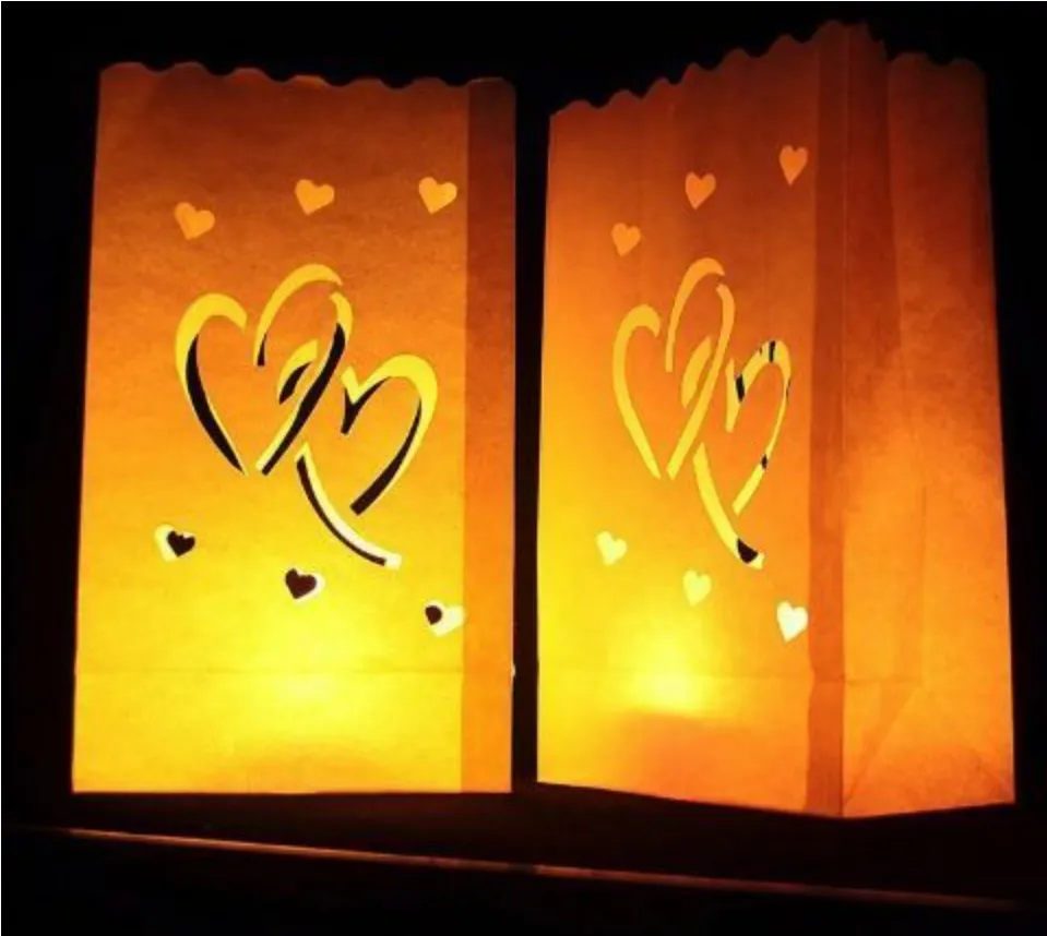 100 X Lantern Bags Tealight Candle Wedding Party Decoration Bag Christmas Love