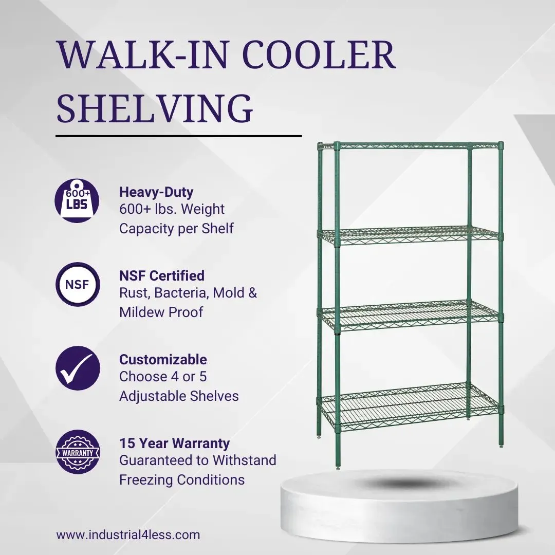 12" x 48" Walk In Cooler and Freezer Wire Shelving Unit