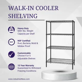 12" x 48" Walk In Cooler and Freezer Wire Shelving Unit