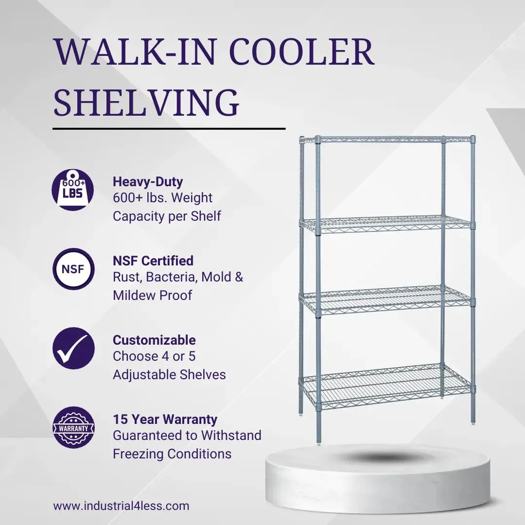 14" x 24" Walk In Cooler and Freezer Wire Shelving Unit