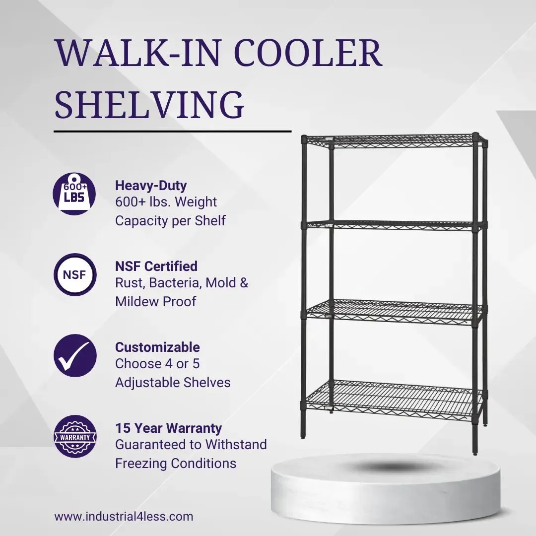 18" x 30" Walk In Cooler and Freezer Wire Shelving Unit