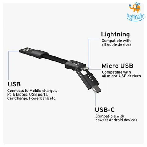 3 in 1 Key Ring Size Charging Cable