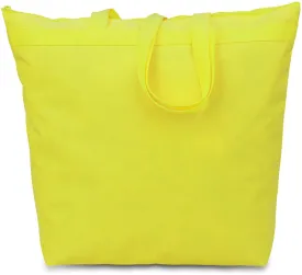 600 denier polyester large tote - safety green Case of 48