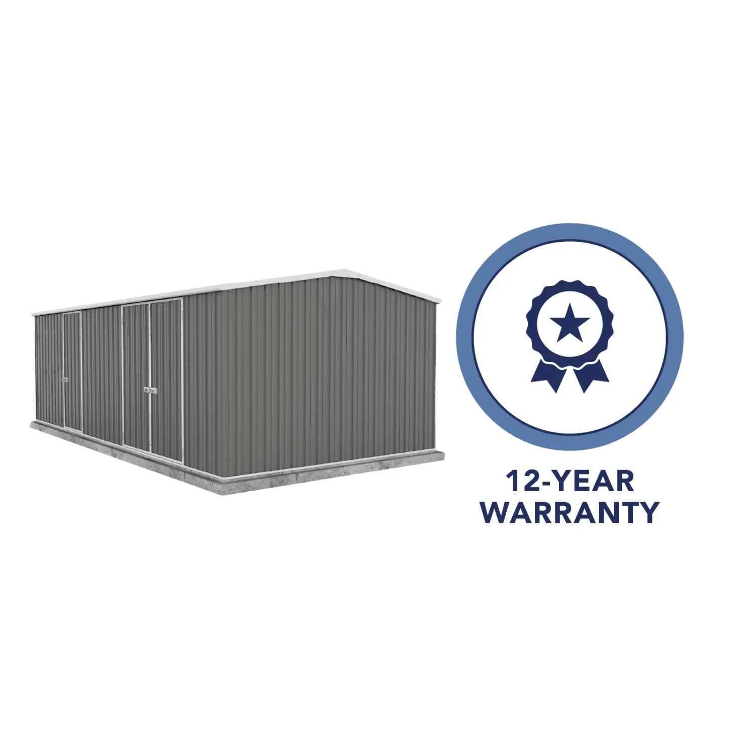 Absco | 20x10x6.6 ft Workshop Metal Shed - Woodland Gray