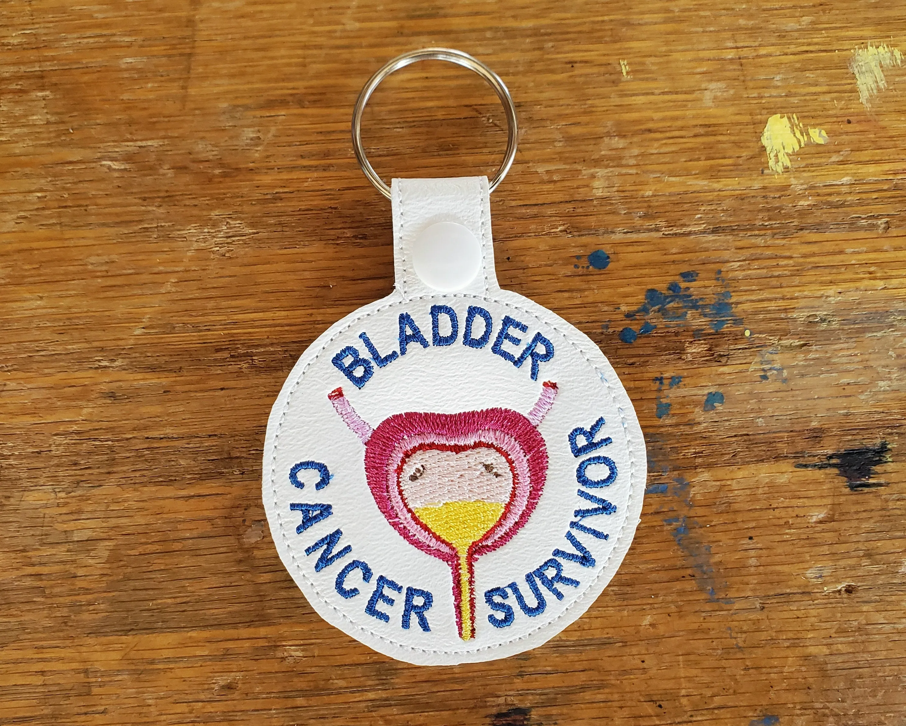 Anatomical Bladder Keychain - with or without custom text - two sizes.