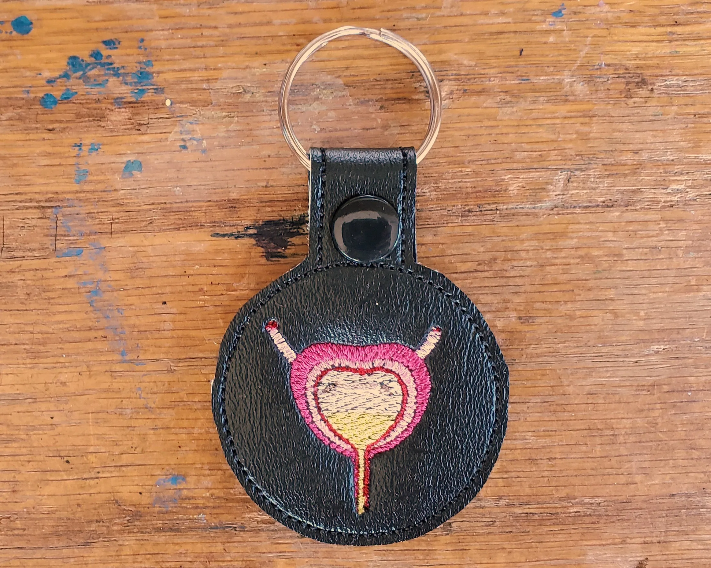 Anatomical Bladder Keychain - with or without custom text - two sizes.