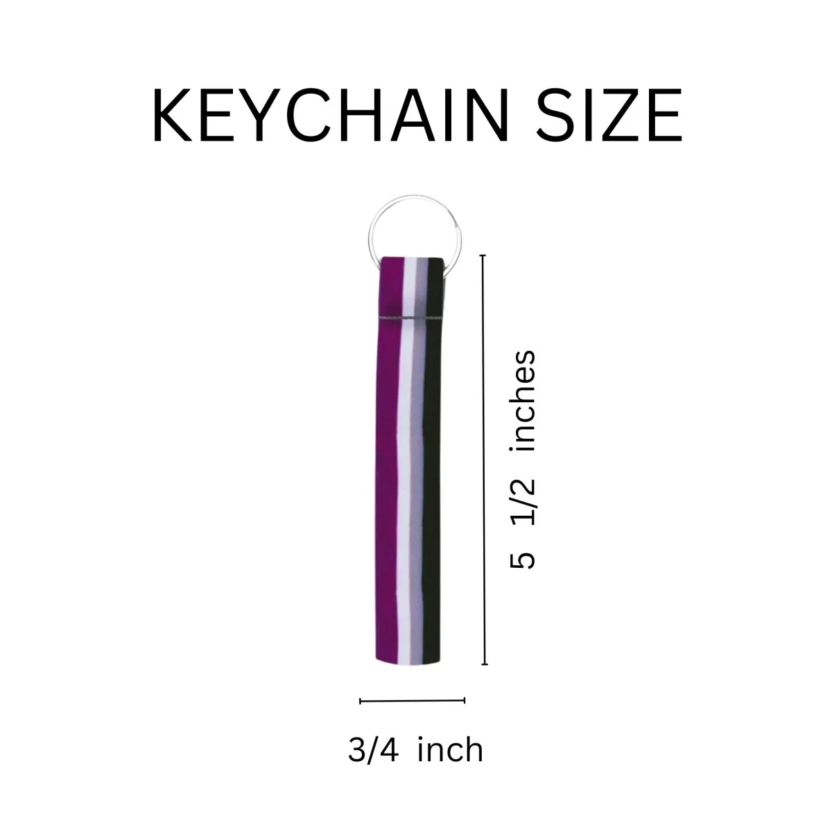 Asexual Flag Lanyard Style Keychains