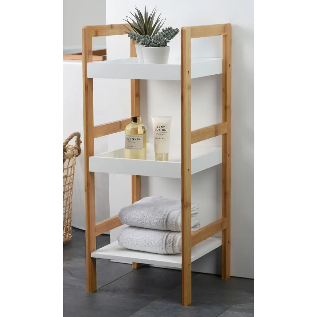 Bathroom Solutions Storage Rack with 3 Shelves MDF and Bamboo