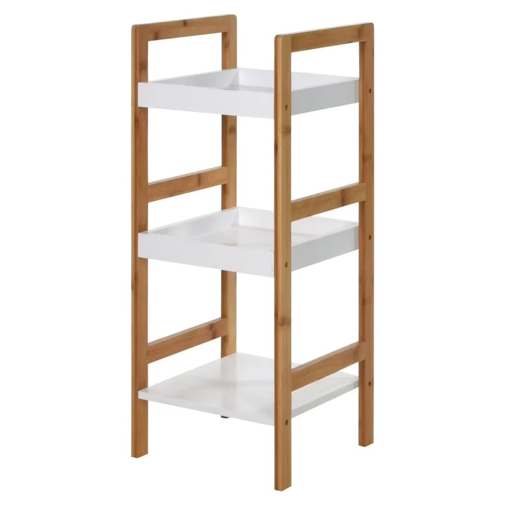 Bathroom Solutions Storage Rack with 3 Shelves MDF and Bamboo