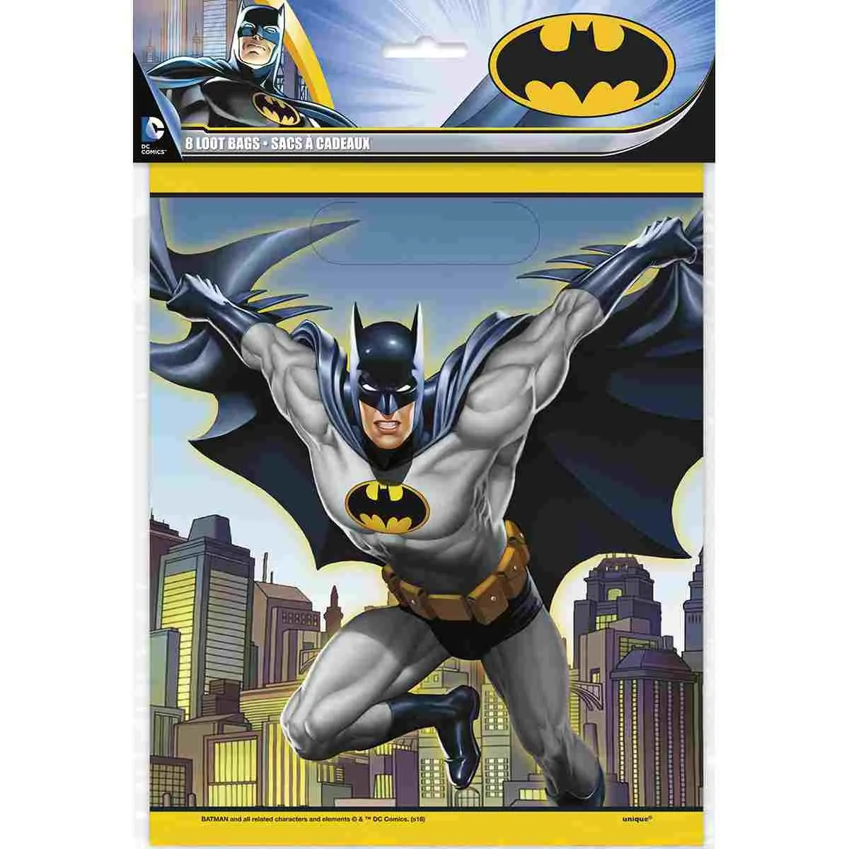 Batman Plastic Loot Bags [8 Per pack]