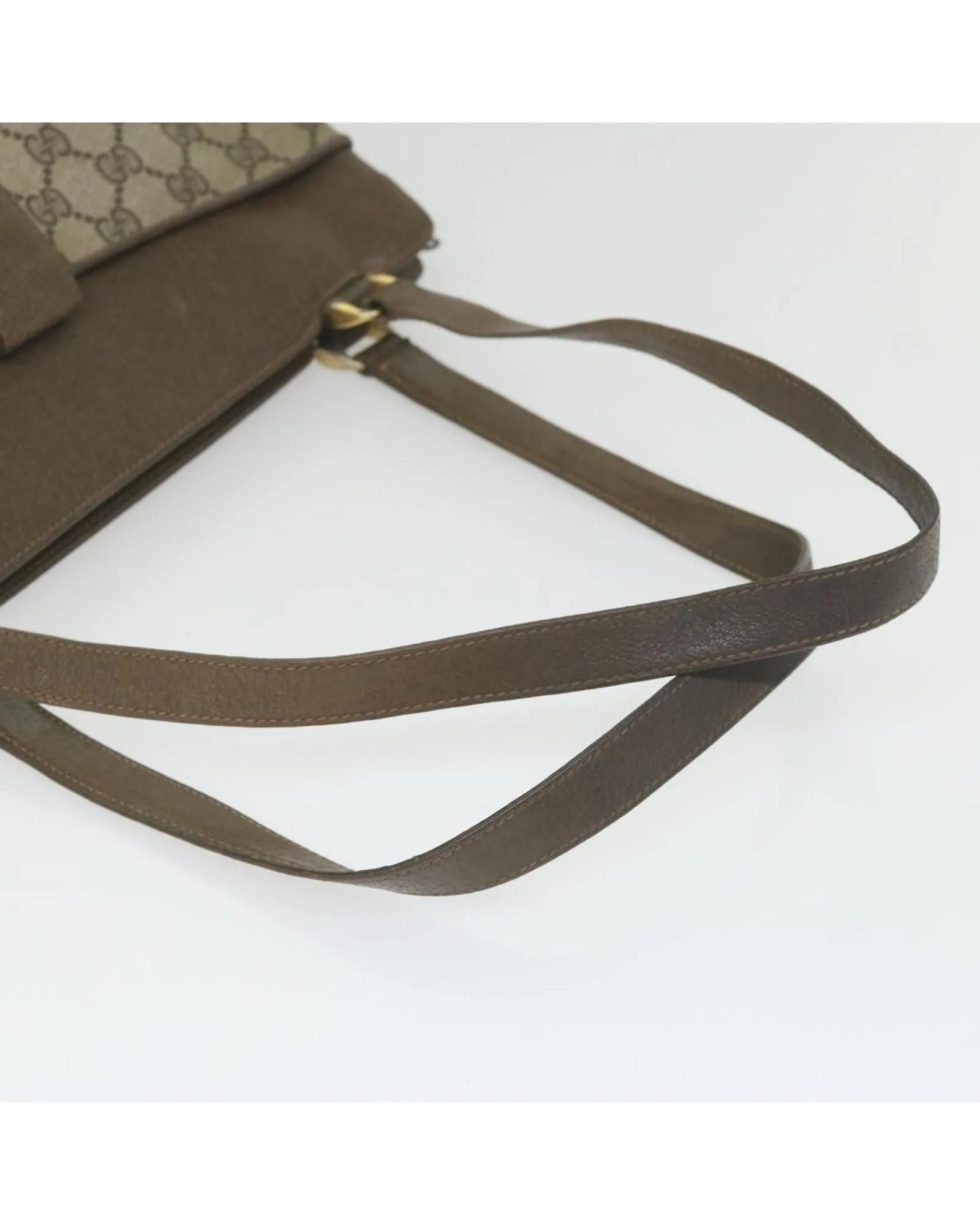 Beige GG Supreme Shoulder Bag PVC Leather