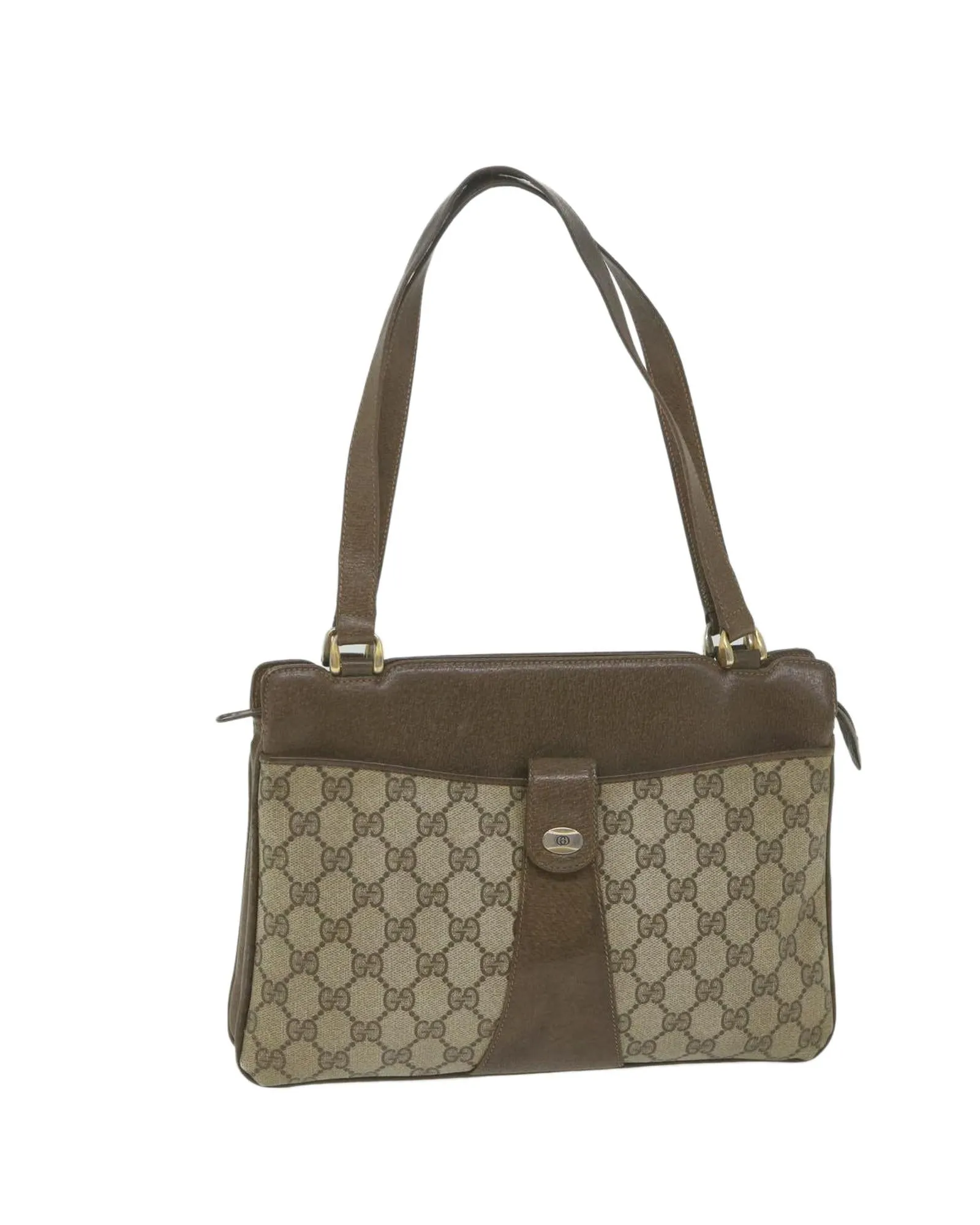 Beige GG Supreme Shoulder Bag PVC Leather