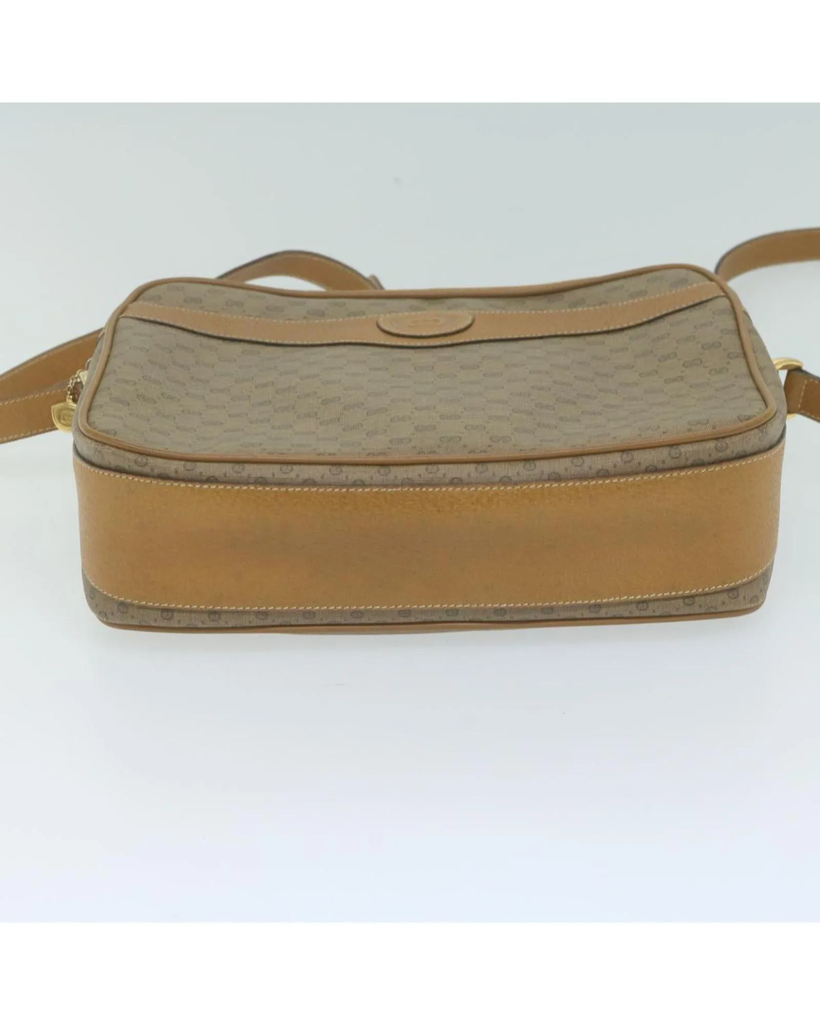 Beige Micro GG Supreme Shoulder Bag with Adjustable Strap