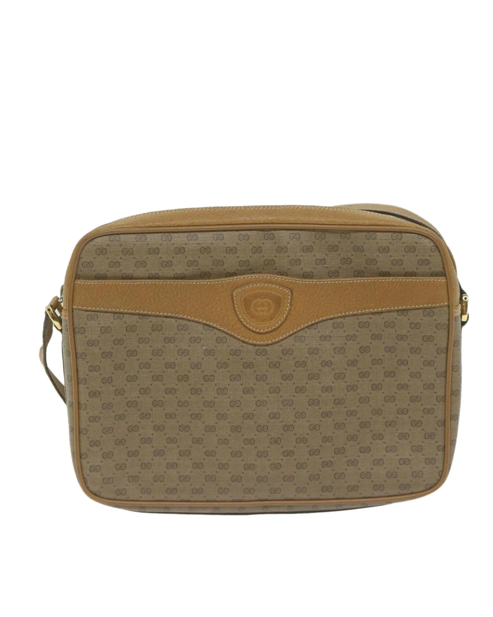 Beige Micro GG Supreme Shoulder Bag with Adjustable Strap