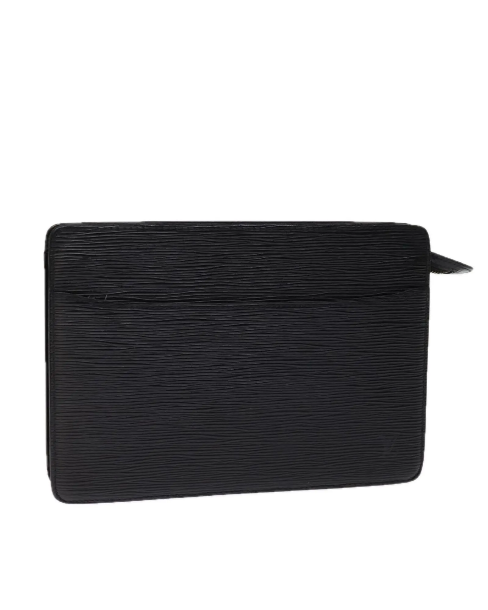 Black Epi Leather Clutch Bag with Accessories Rank C