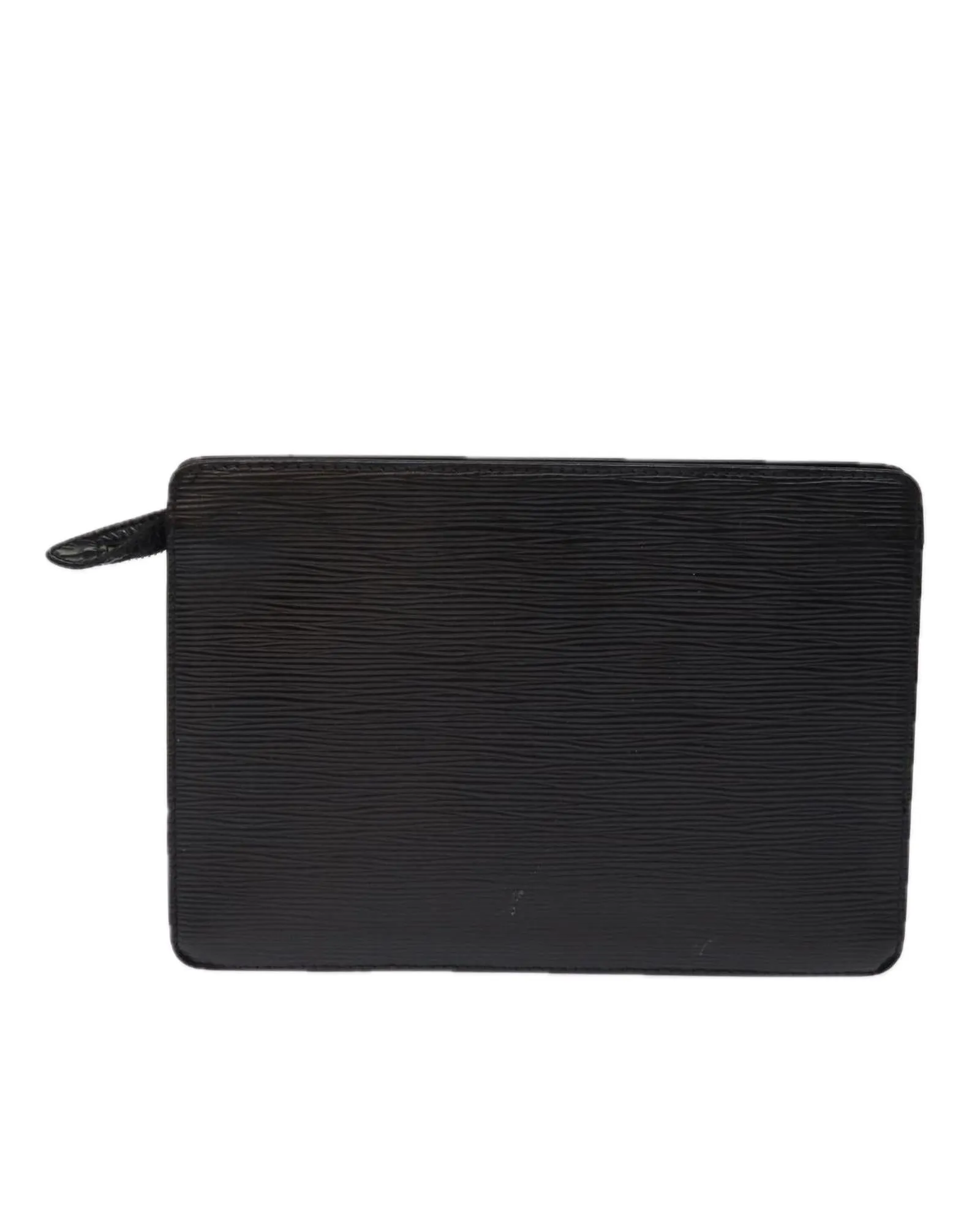 Black Epi Leather Clutch Bag with Accessories Rank C