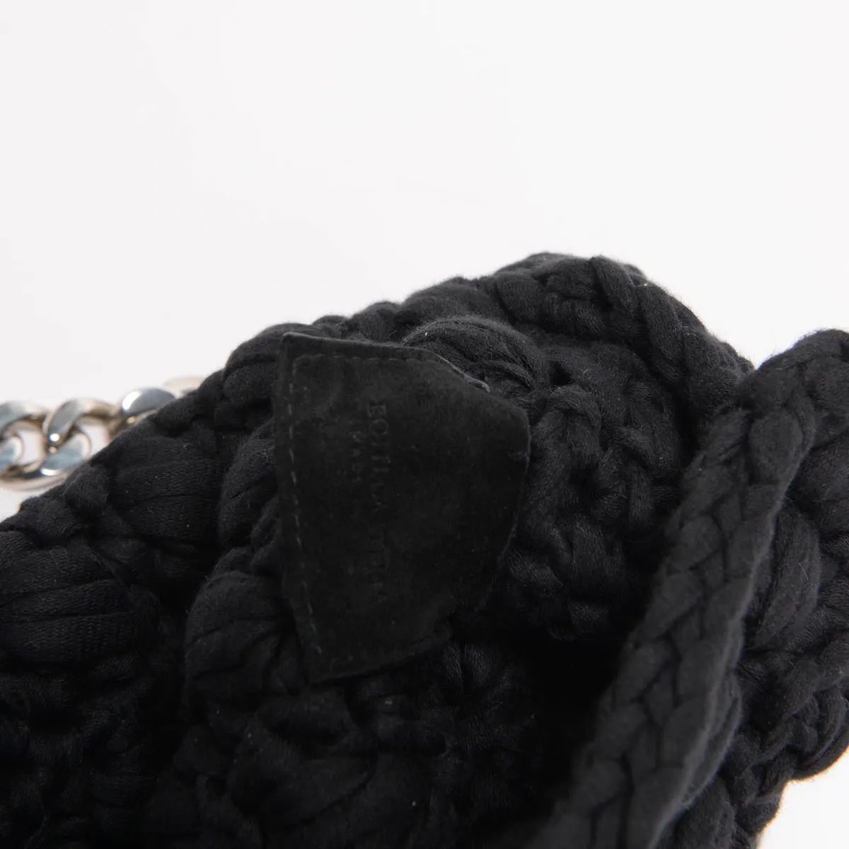 Bottega Veneta Black Crochet Chain Shoulder Bag