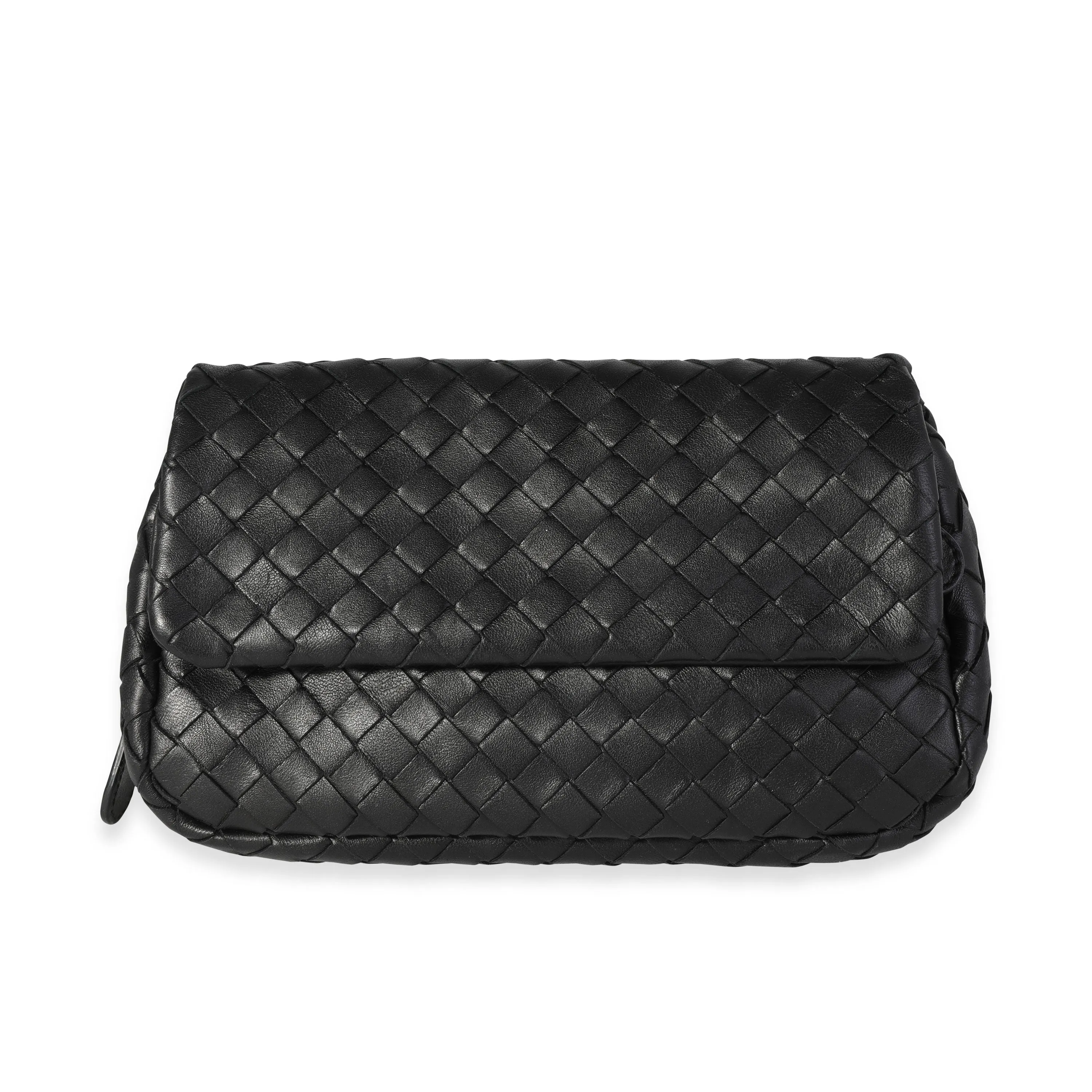 Bottega Veneta Black Intrecciato Leather Crossbody Bag