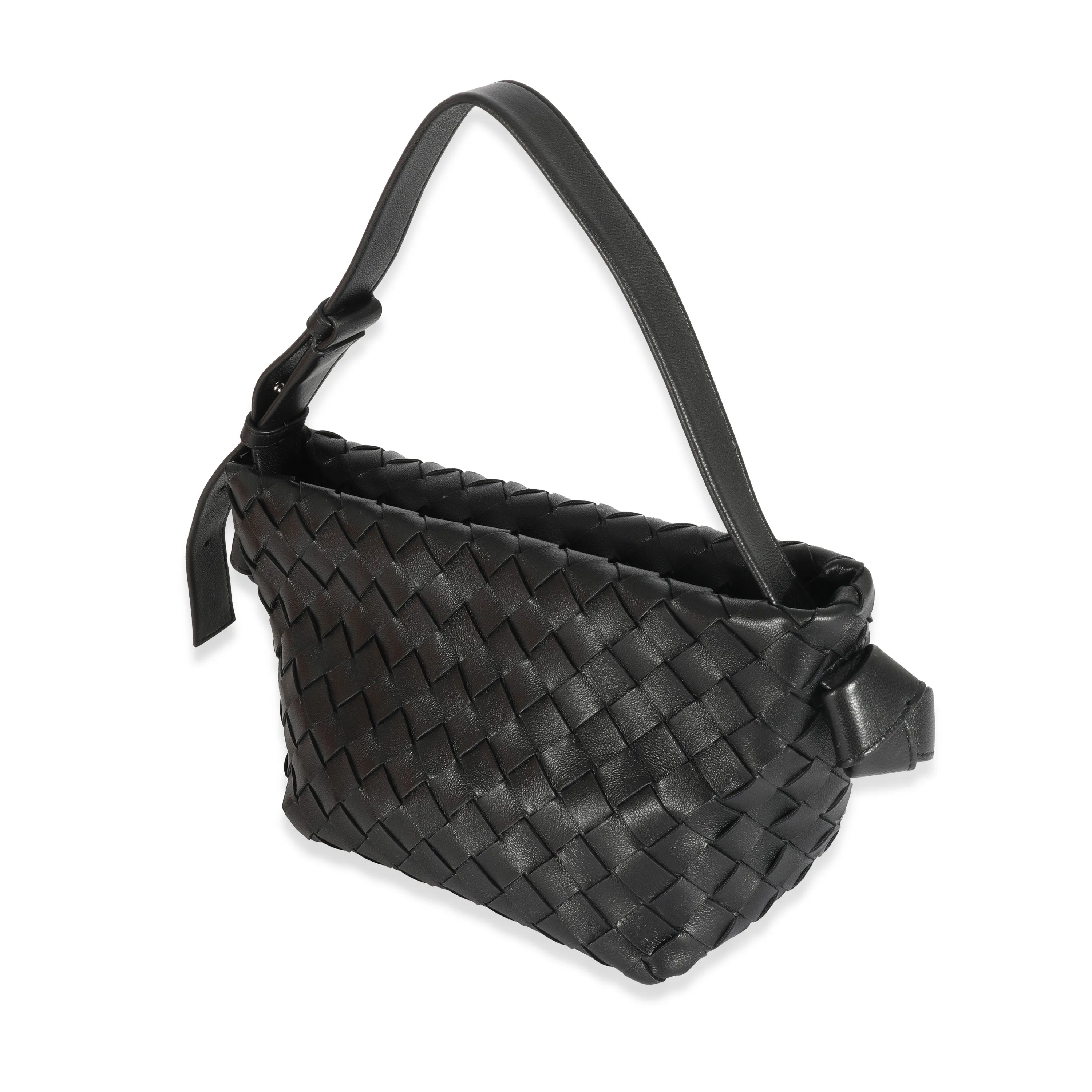 Bottega Veneta Black Intrecciato Tie Shoulder Bag