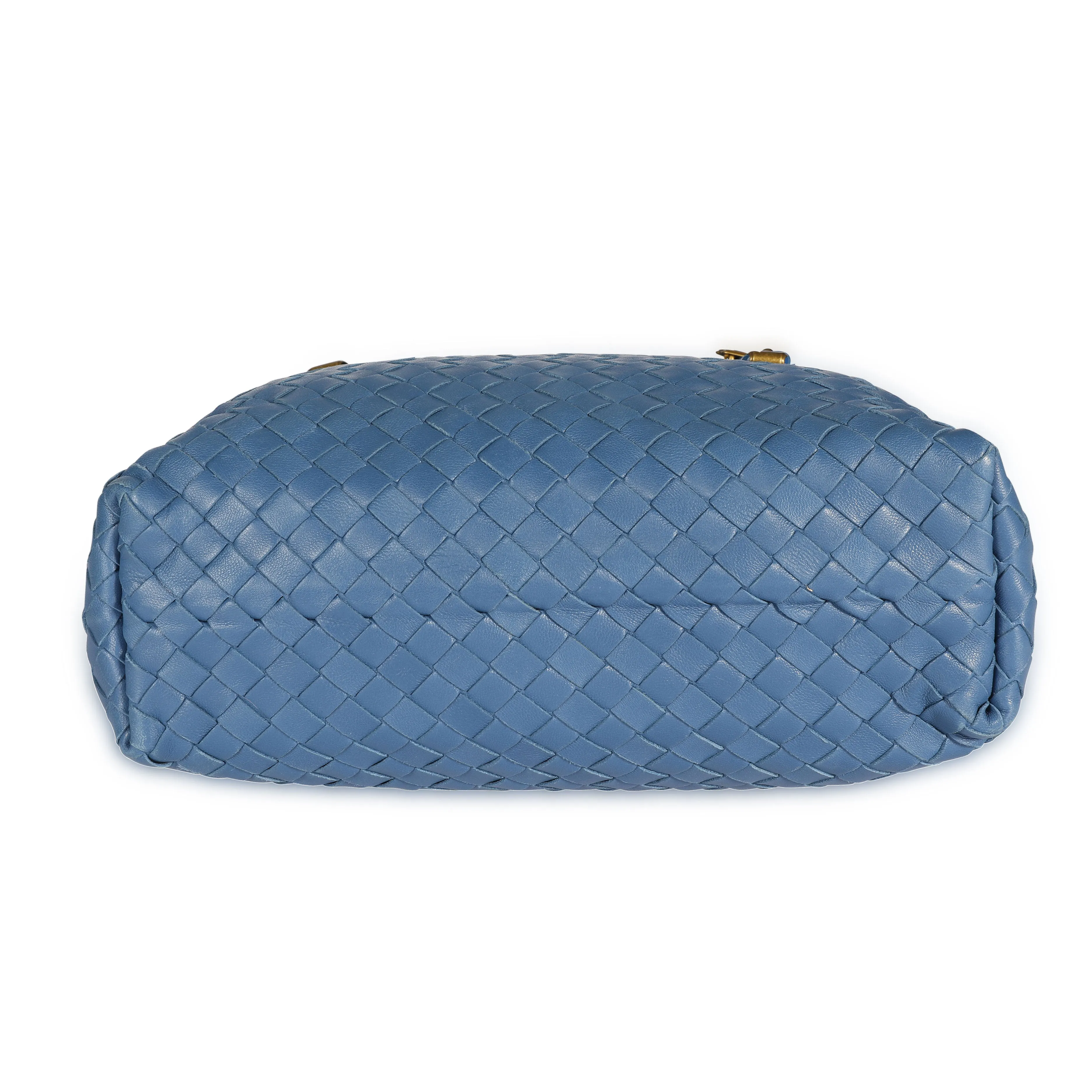 Bottega Veneta Oceano Blue Intrecciato Leather Shopping Tote