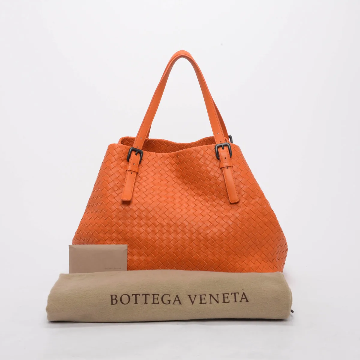 Bottega Veneta Orange Intrecciato Tote