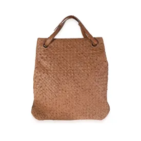 Bottega Veneta Tan Ostrich Intrecciato Leather Julie Bag