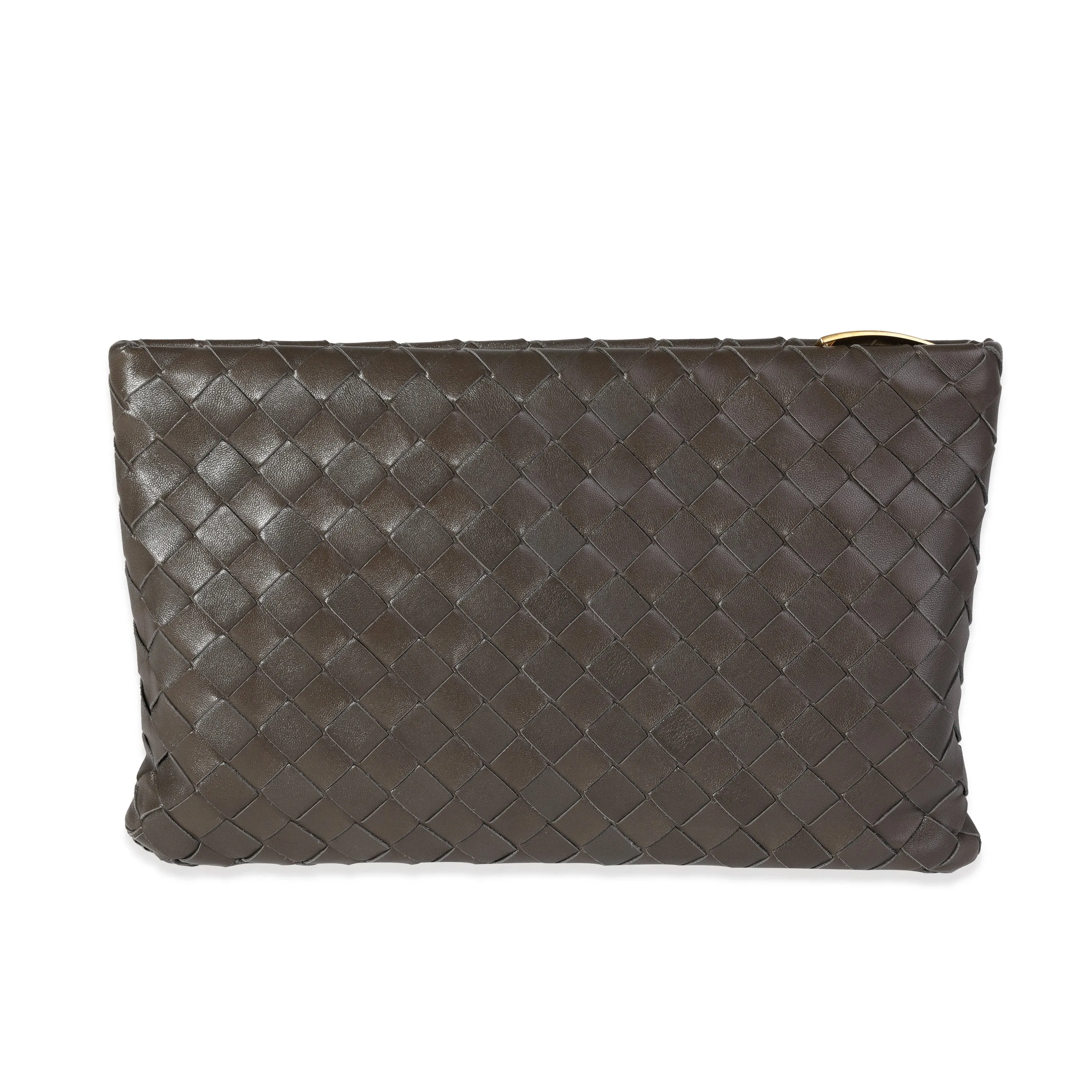 Bottega Veneta Taupe Intrecciato Zip Case