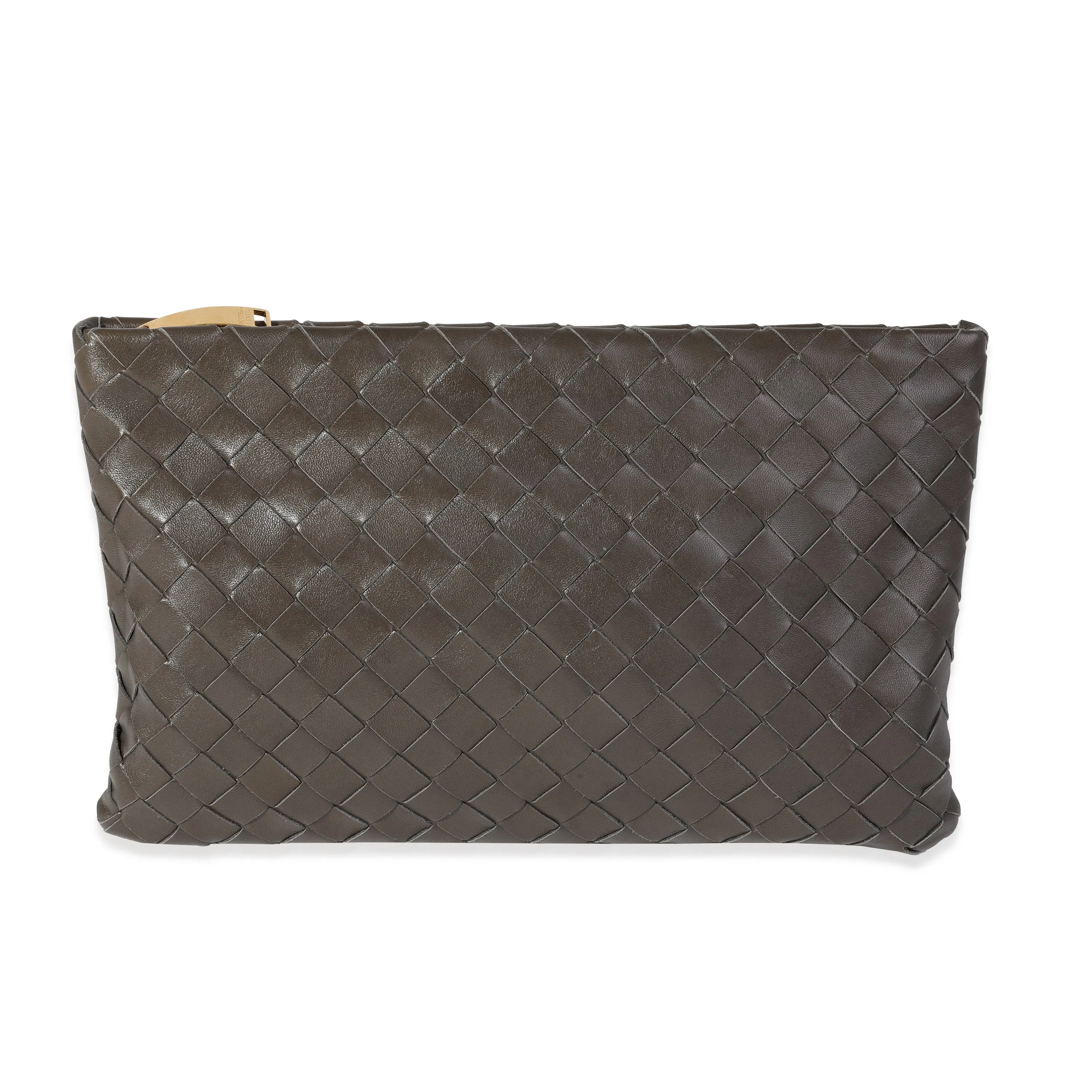 Bottega Veneta Taupe Intrecciato Zip Case