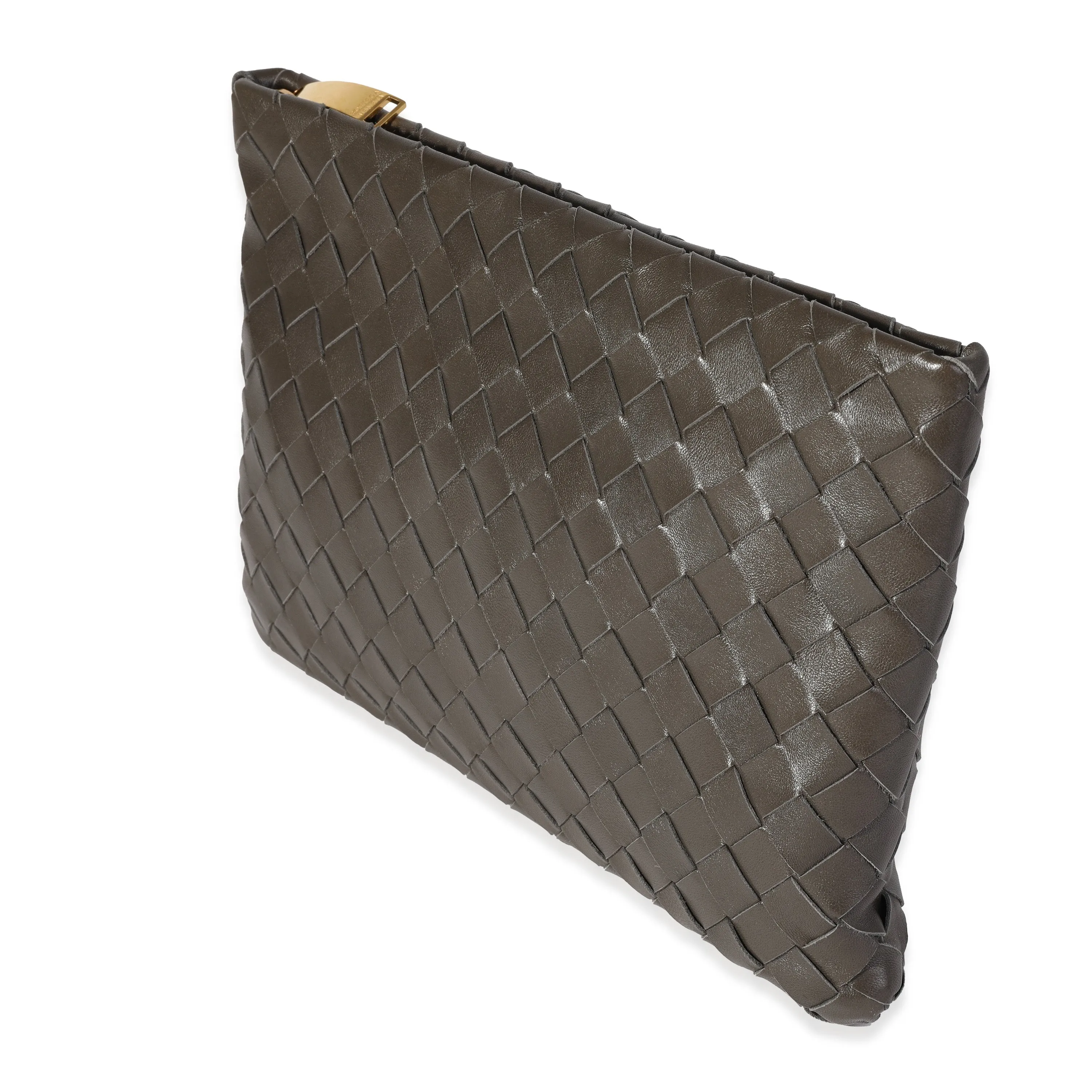 Bottega Veneta Taupe Intrecciato Zip Case