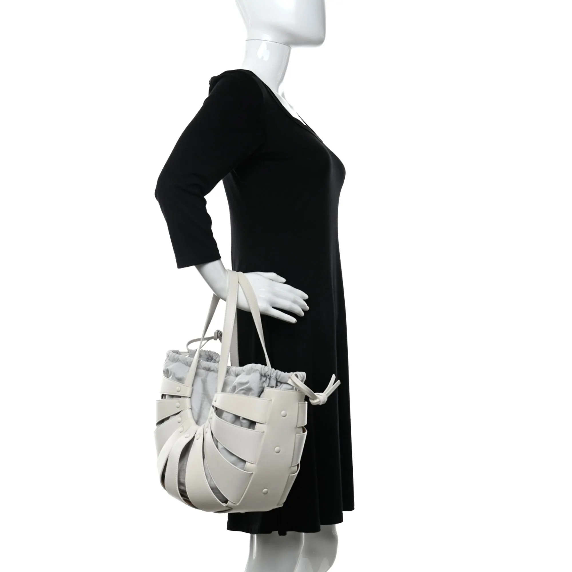 Bottega Veneta The Shell Bag Frost White French Calfskin