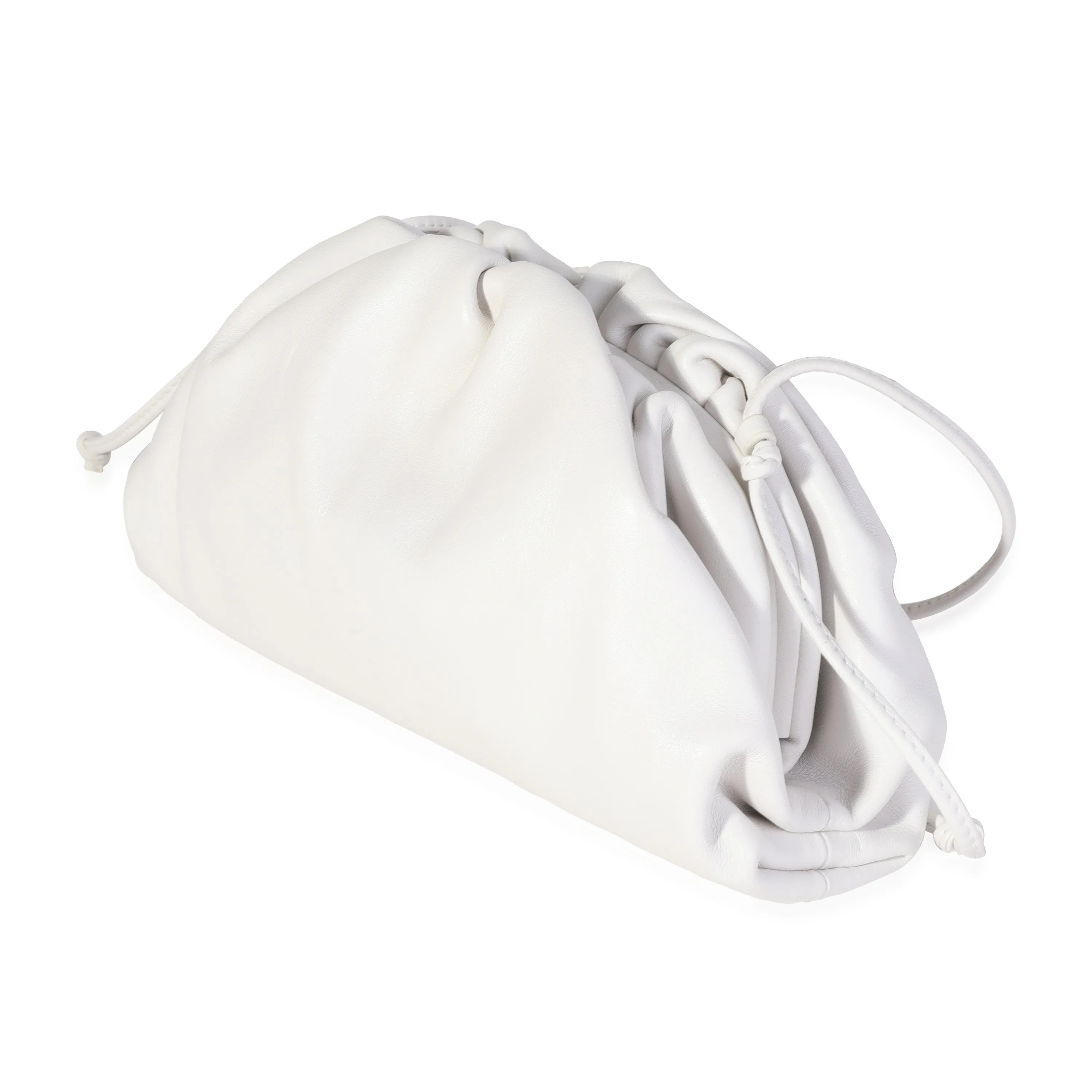 Bottega Veneta White Calfskin Mini Pouch