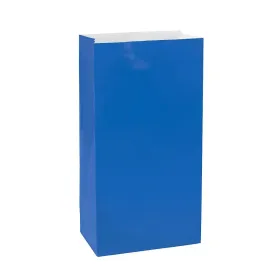 Bright Royal Blue Party Bags 13cm x 25cm - 12 Pkt