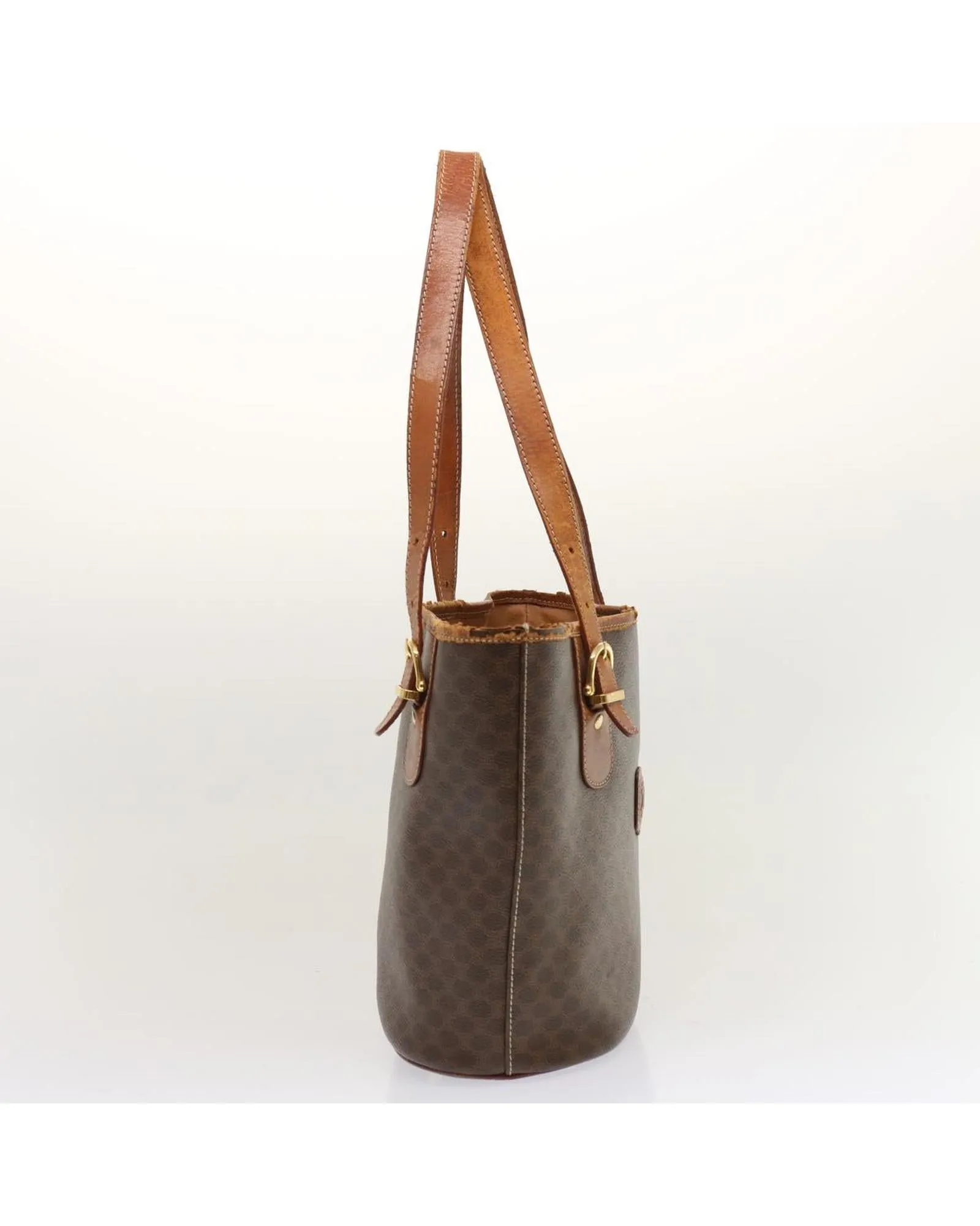 Brown Macadam Canvas Tote Bag - Authentic CELINE