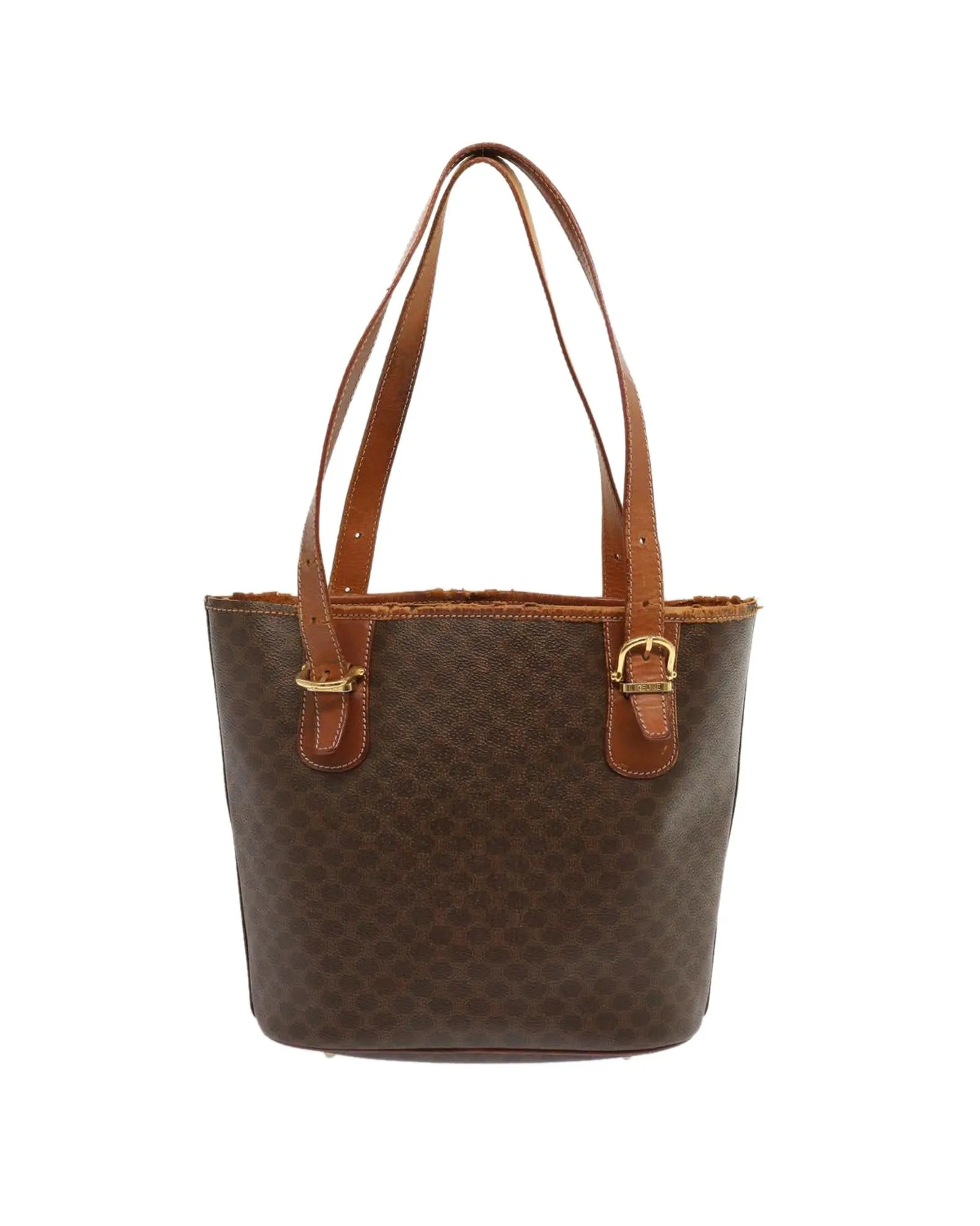 Brown Macadam Canvas Tote Bag - Authentic CELINE