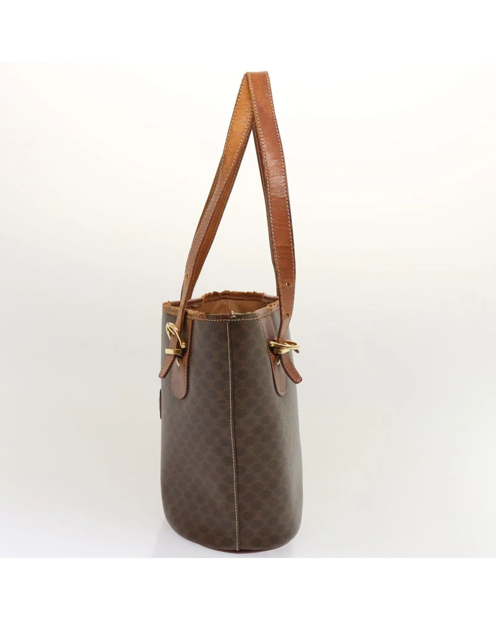 Brown Macadam Canvas Tote Bag - Authentic CELINE