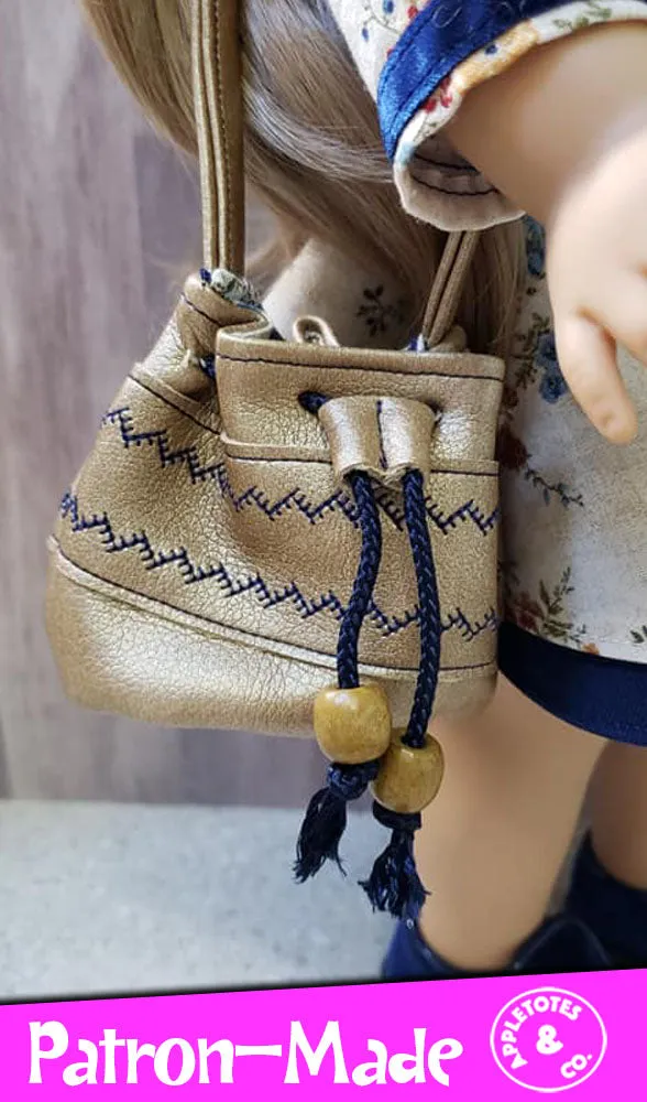 Bucket Bag Sewing Pattern for 18 Inch Dolls