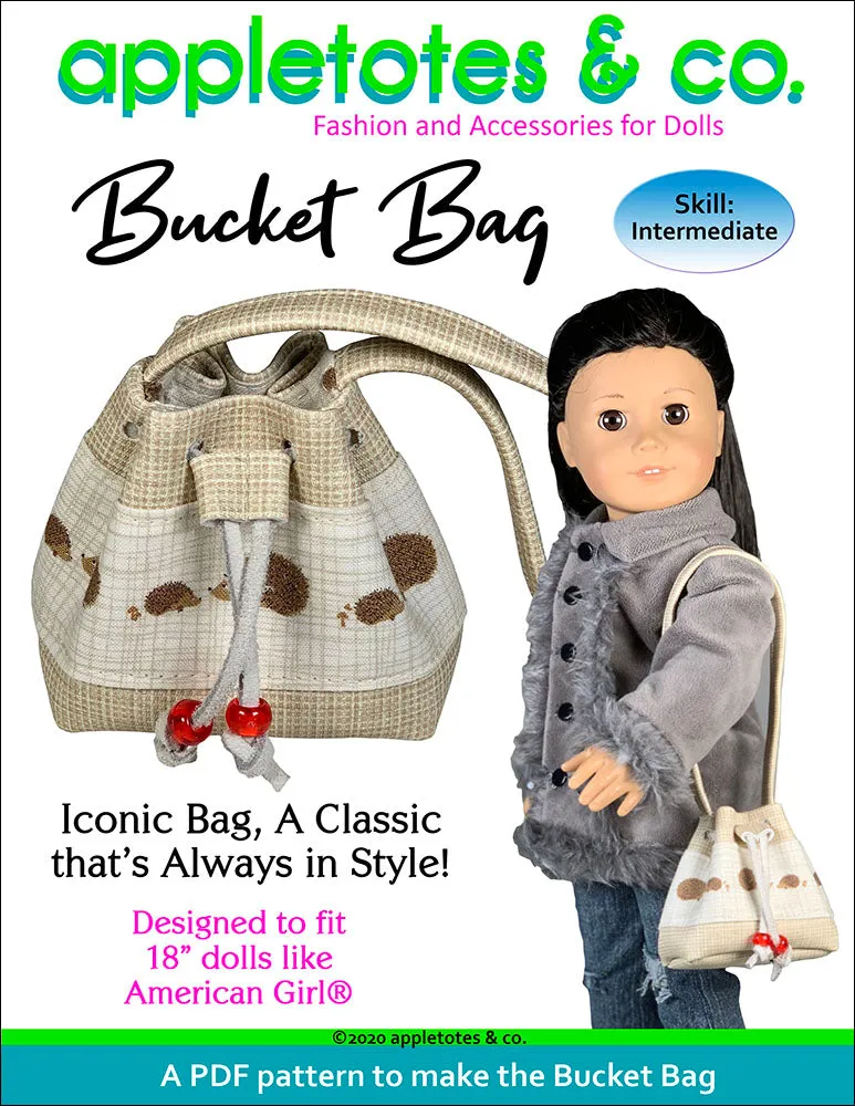 Bucket Bag Sewing Pattern for 18 Inch Dolls