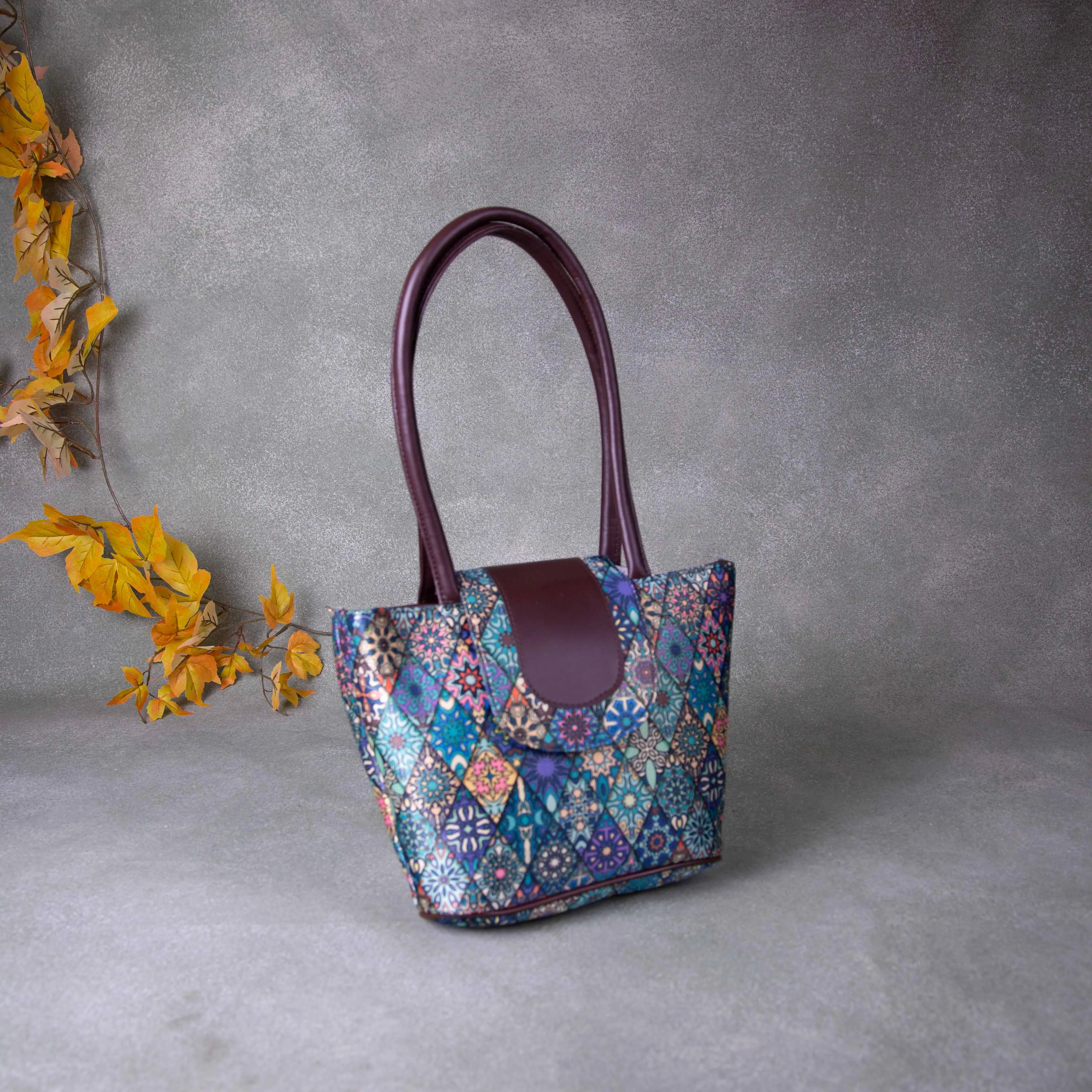 Bucket Totes Multi Colour Diamond Printed Design