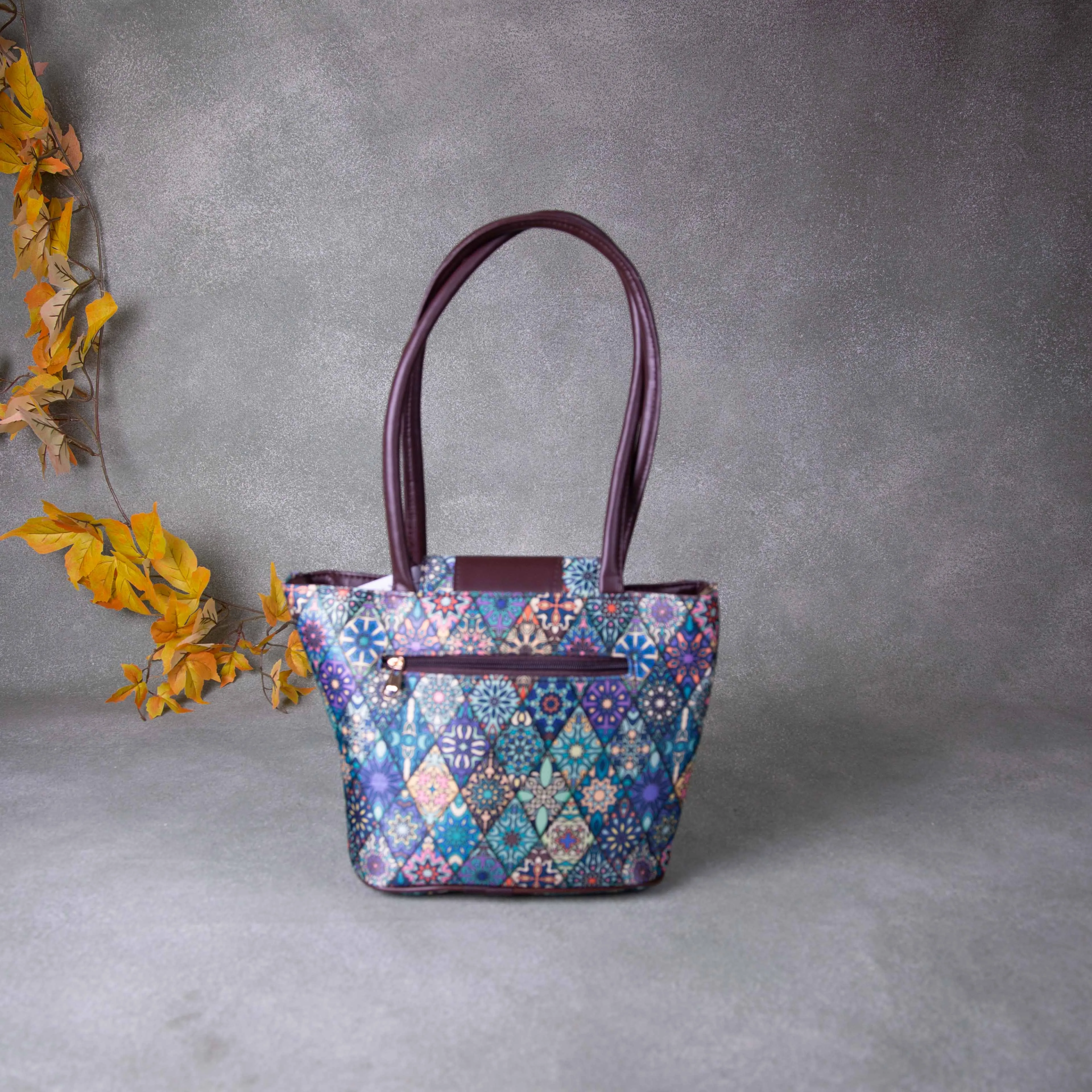 Bucket Totes Multi Colour Diamond Printed Design