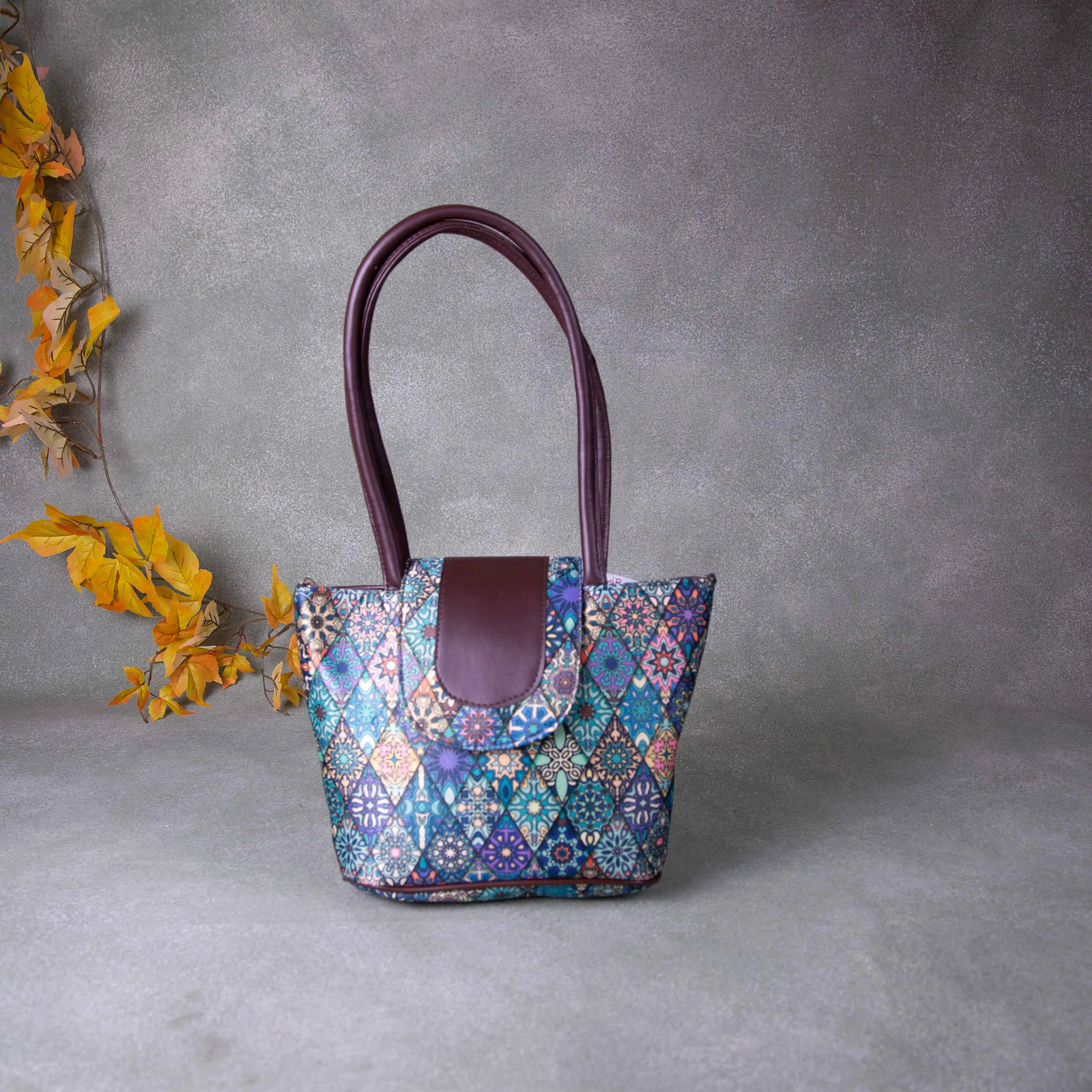 Bucket Totes Multi Colour Diamond Printed Design