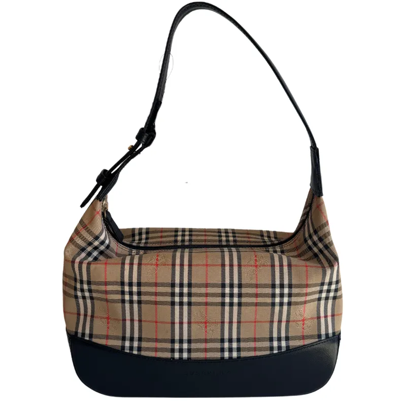 Burberry Nova Check Hobo Shoulder Bag