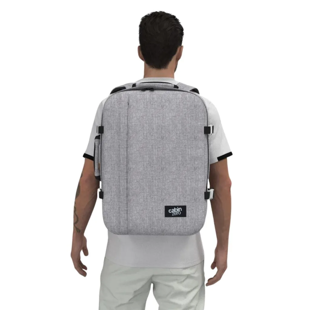 CabinZero Classic 44L Lightweight Carry On Backpack - Ice Grey