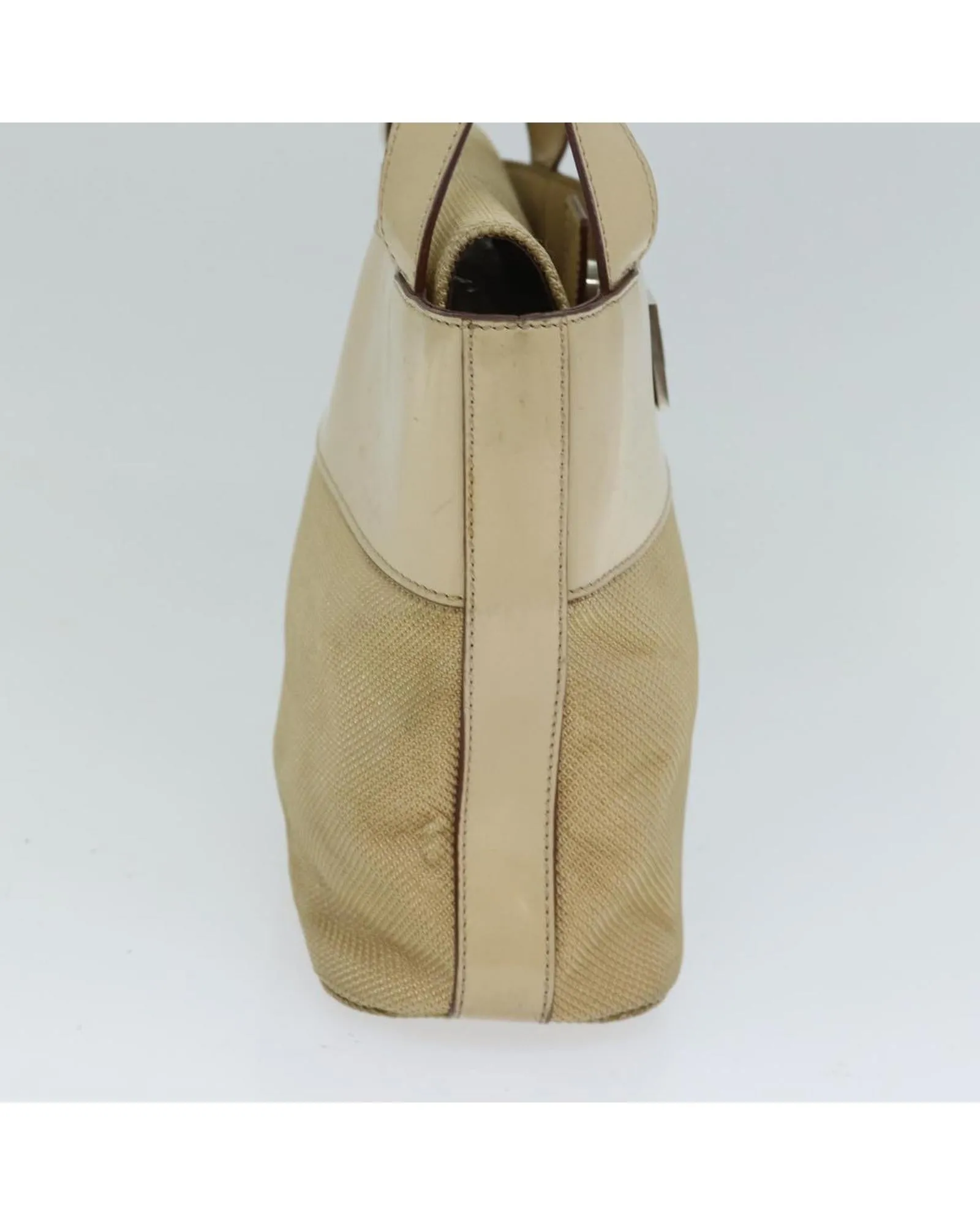 Canvas Hand Bag with Top Handle and Vintage Detailing