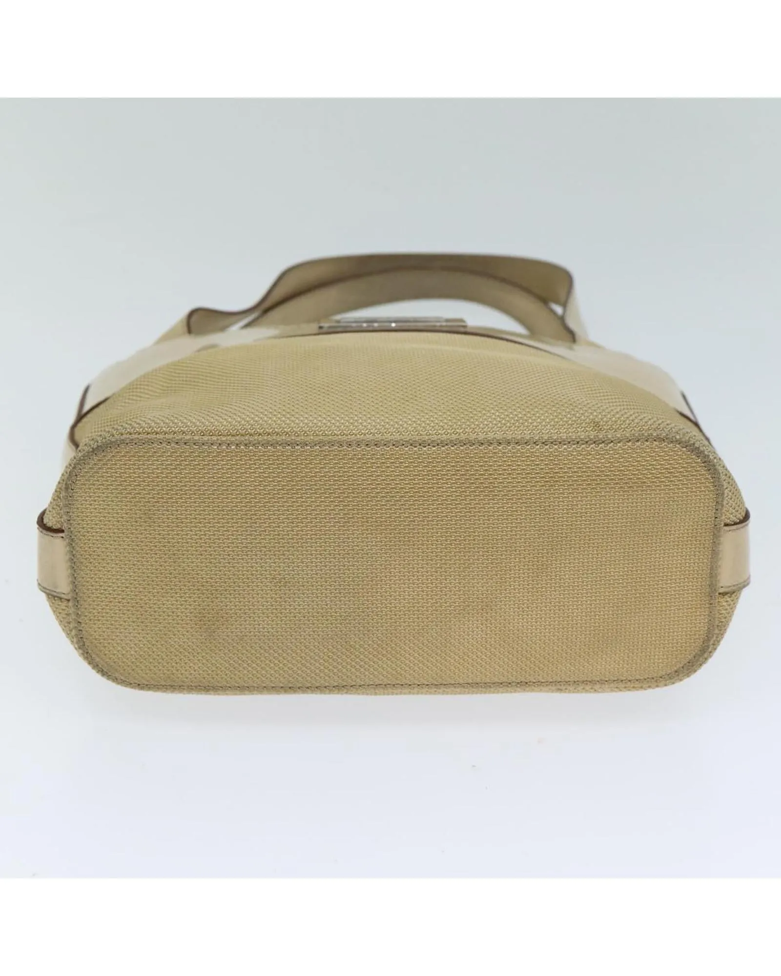 Canvas Hand Bag with Top Handle and Vintage Detailing