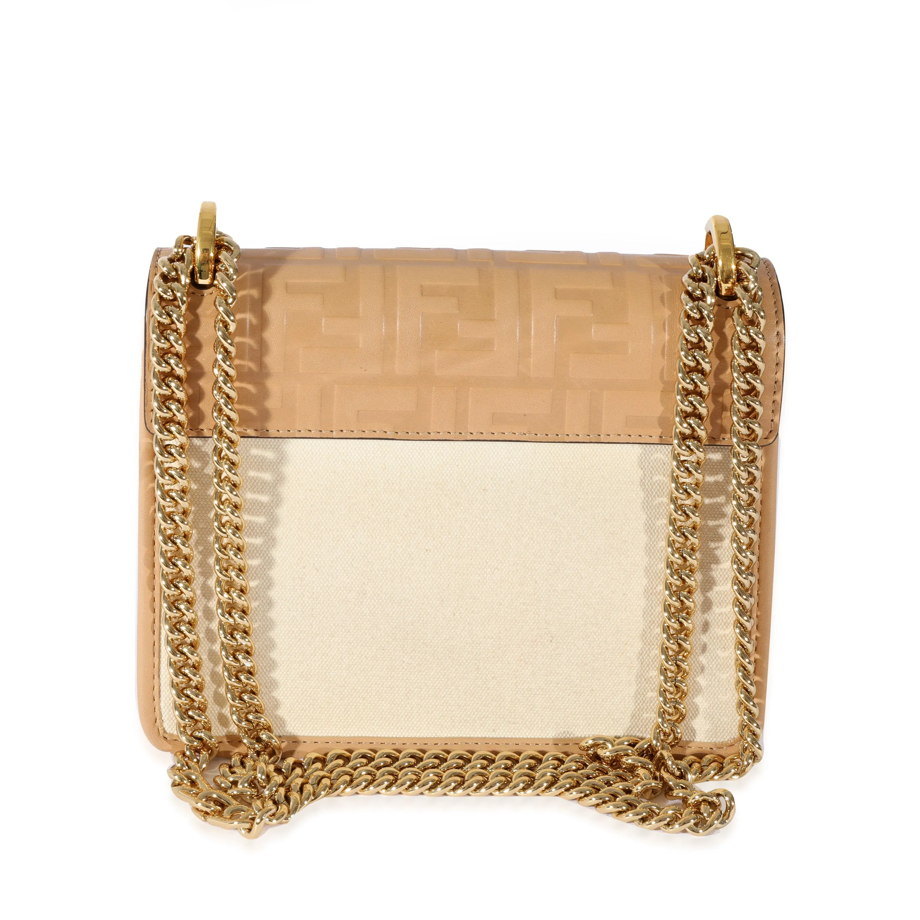 Canvas Leather Beige Zucca Small U Kan Chain Bag