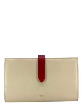 Celine Bicolor Grained Calfskin Large Strap Wallet