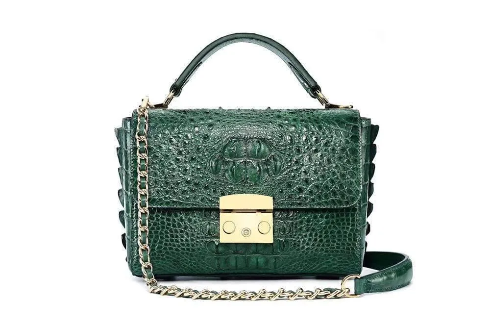 Crocodile Leather Mini Cross Body Messenger Top Hanlde Bags