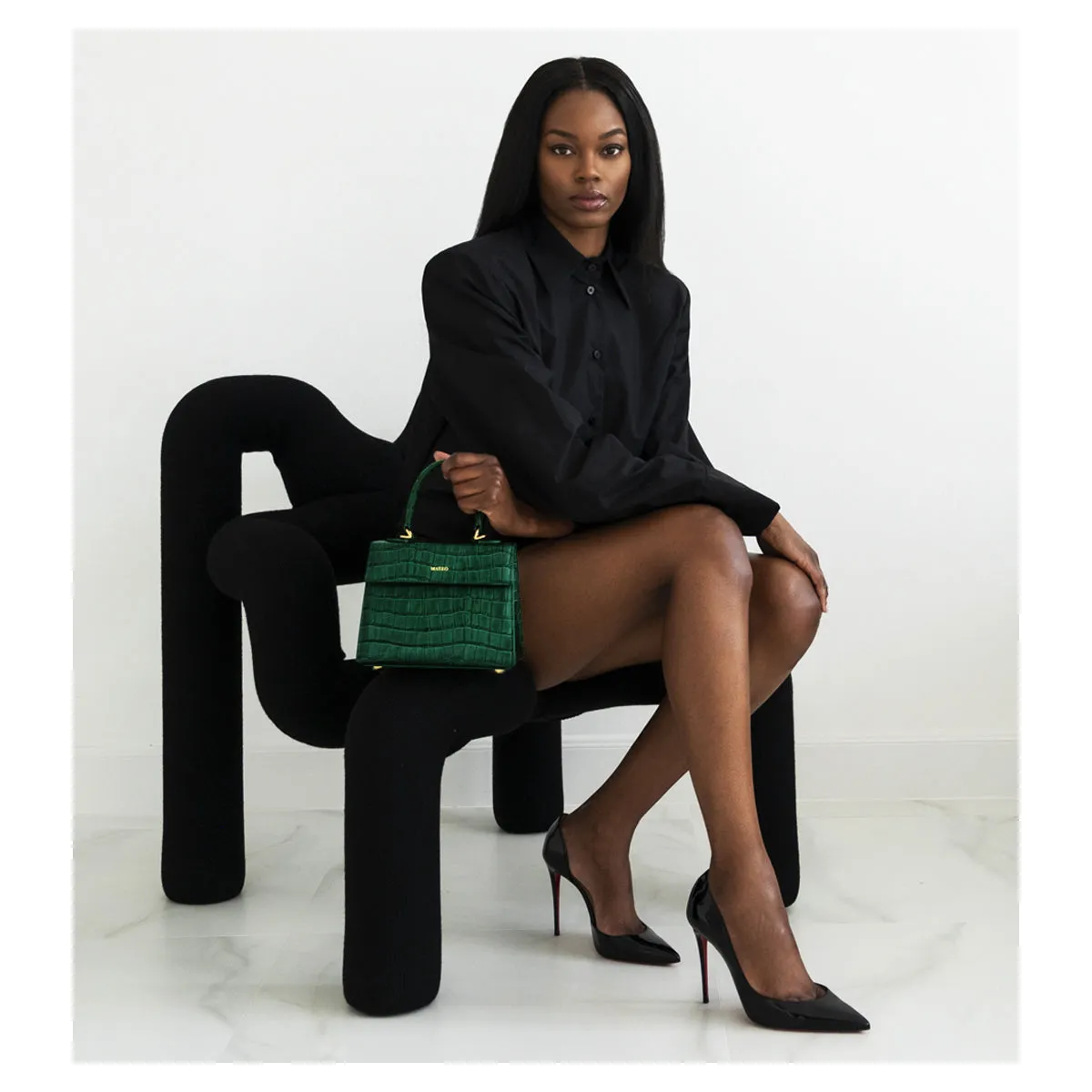 Emerald Croc Elizabeth Bag