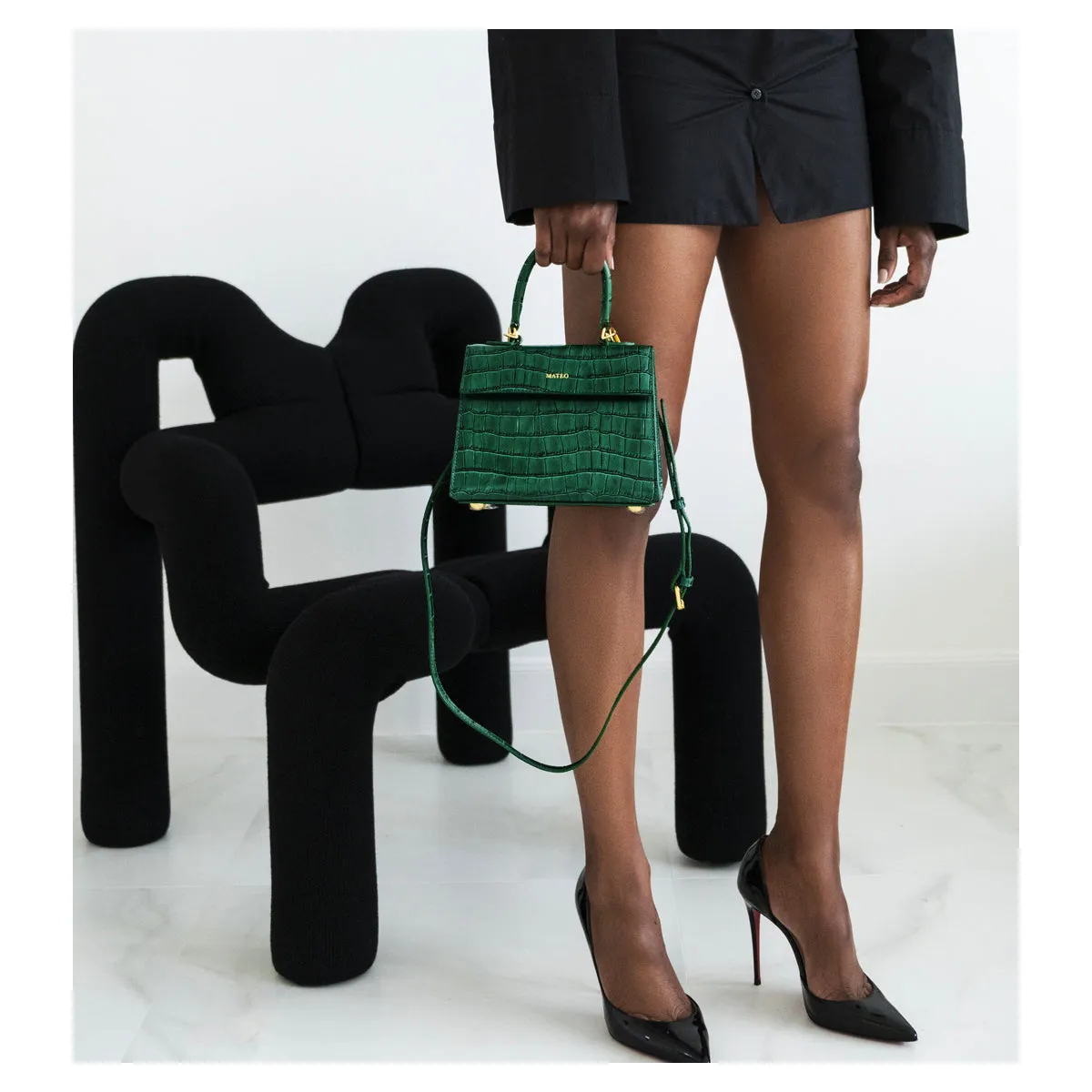 Emerald Croc Elizabeth Bag