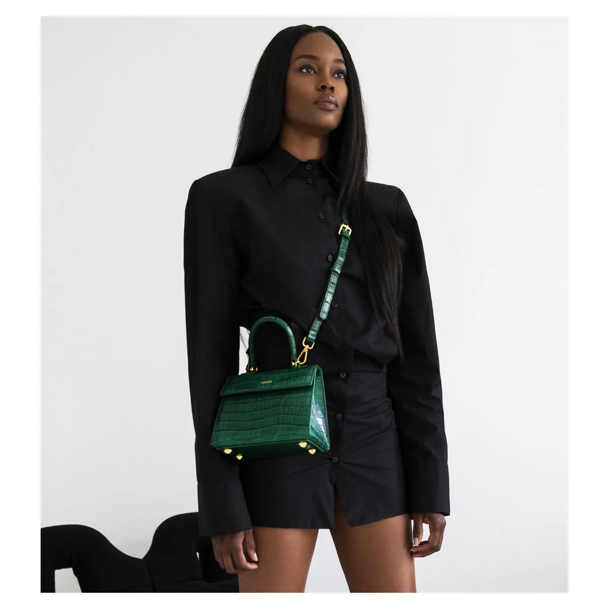 Emerald Croc Elizabeth Bag